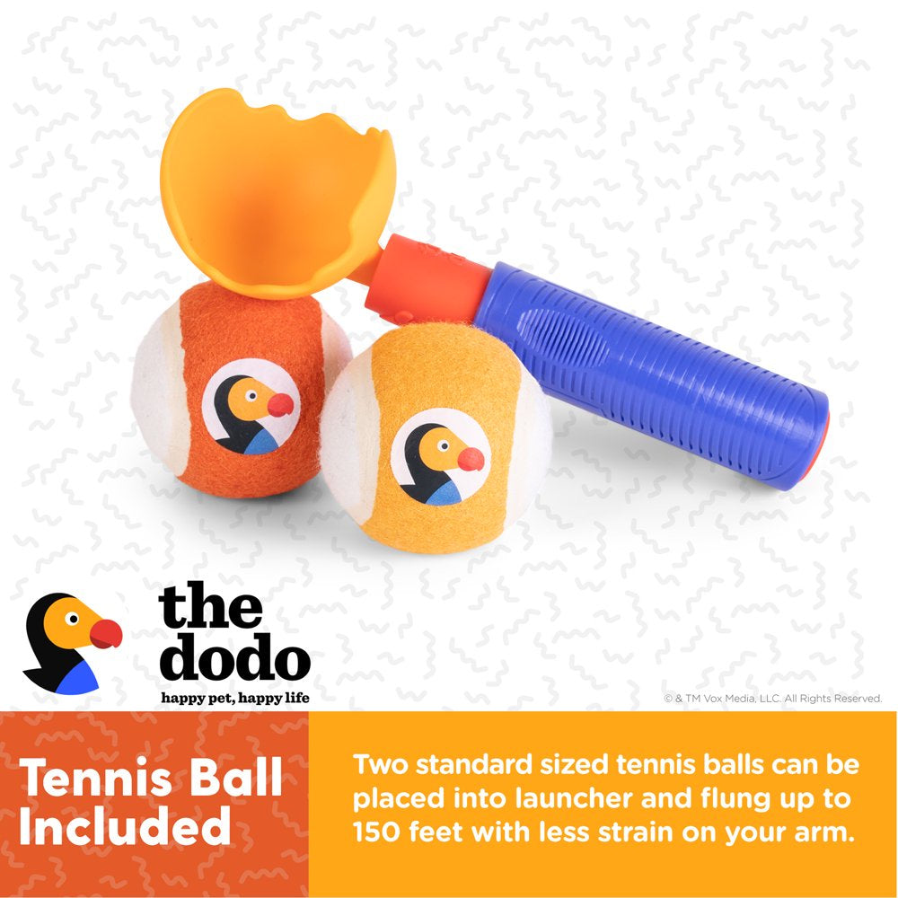 The Dodo Telescoping Ball Launcher Dog Toy with 2 Tennis Balls, Blue and Yellow Animals & Pet Supplies > Pet Supplies > Dog Supplies > Dog Toys Fetch for Pets   