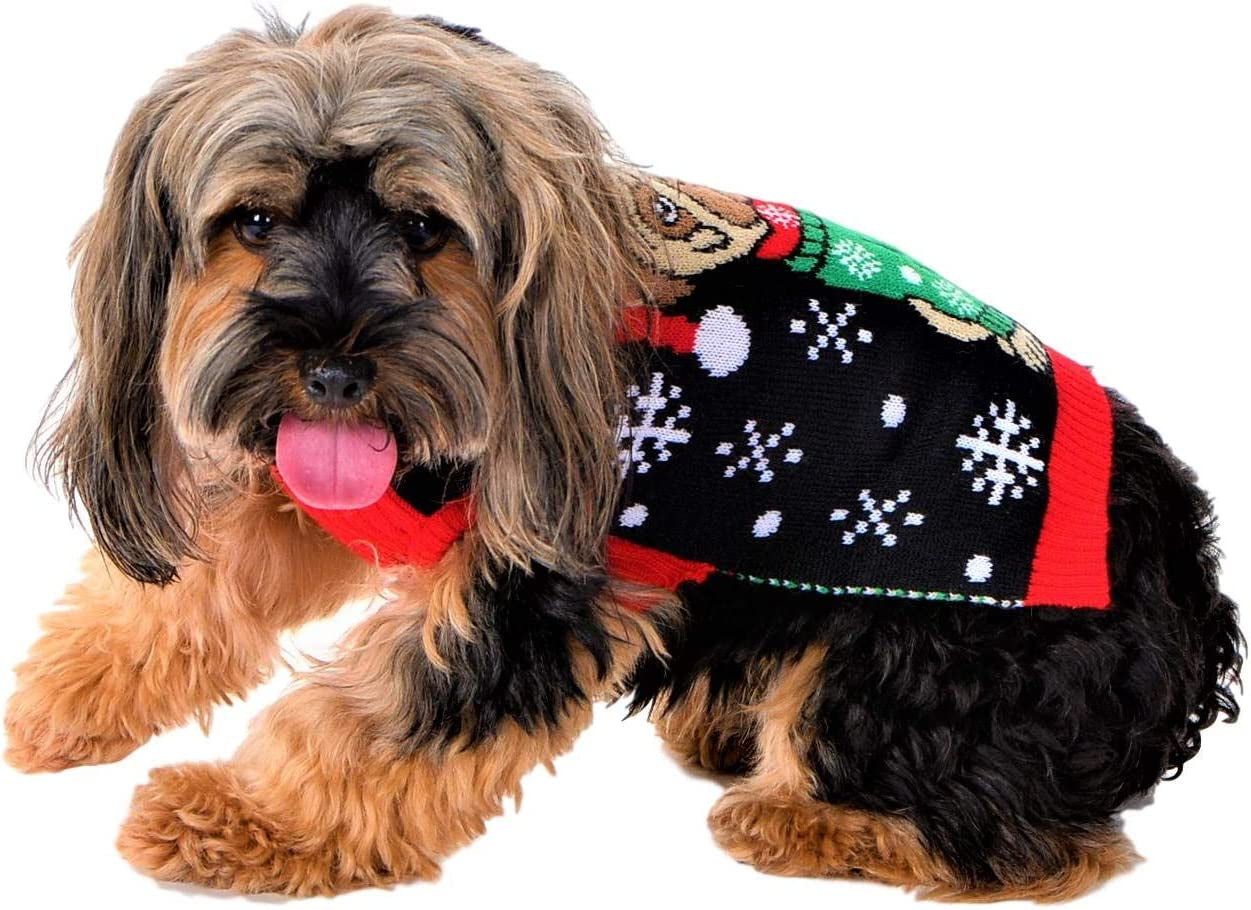 Socal Look Dogs Christmas Sweaters Santa Puppy Pug Pullover Small Black Animals & Pet Supplies > Pet Supplies > Dog Supplies > Dog Apparel SoCal Look   