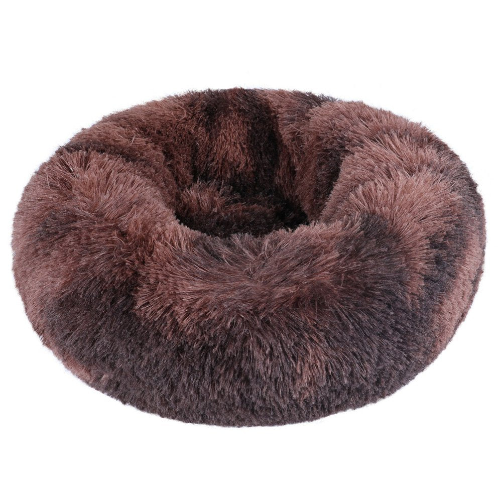 Round Plush Pet Bed for Dogs & Cats,Fluffy Soft Warm Calming Bed Sleeping Kennel Nest Animals & Pet Supplies > Pet Supplies > Cat Supplies > Cat Beds source max 16" Brown 