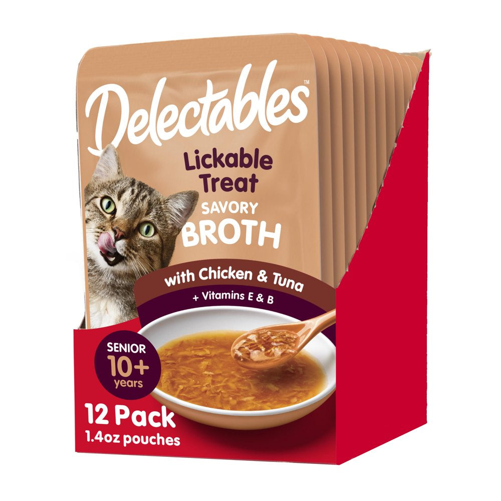 Hartz Delectables Savory Broths Non Seafood Chicken Flavor Wet Treat for Cats ,1.4Oz Pouch (12 Pack) Animals & Pet Supplies > Pet Supplies > Cat Supplies > Cat Treats Hartz Mountain Corp. Chicken & Tuna 12 