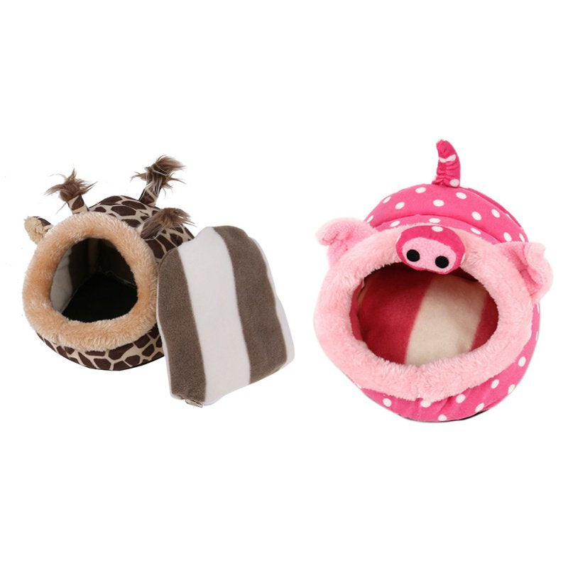 VICOODA Warm Small Pet Animals Bed Dutch Pig Hamster Cotton Nest Hedgehog Rat Chinchilla Guinea Habitat Mini House Animals & Pet Supplies > Pet Supplies > Small Animal Supplies > Small Animal Bedding Vicooda   