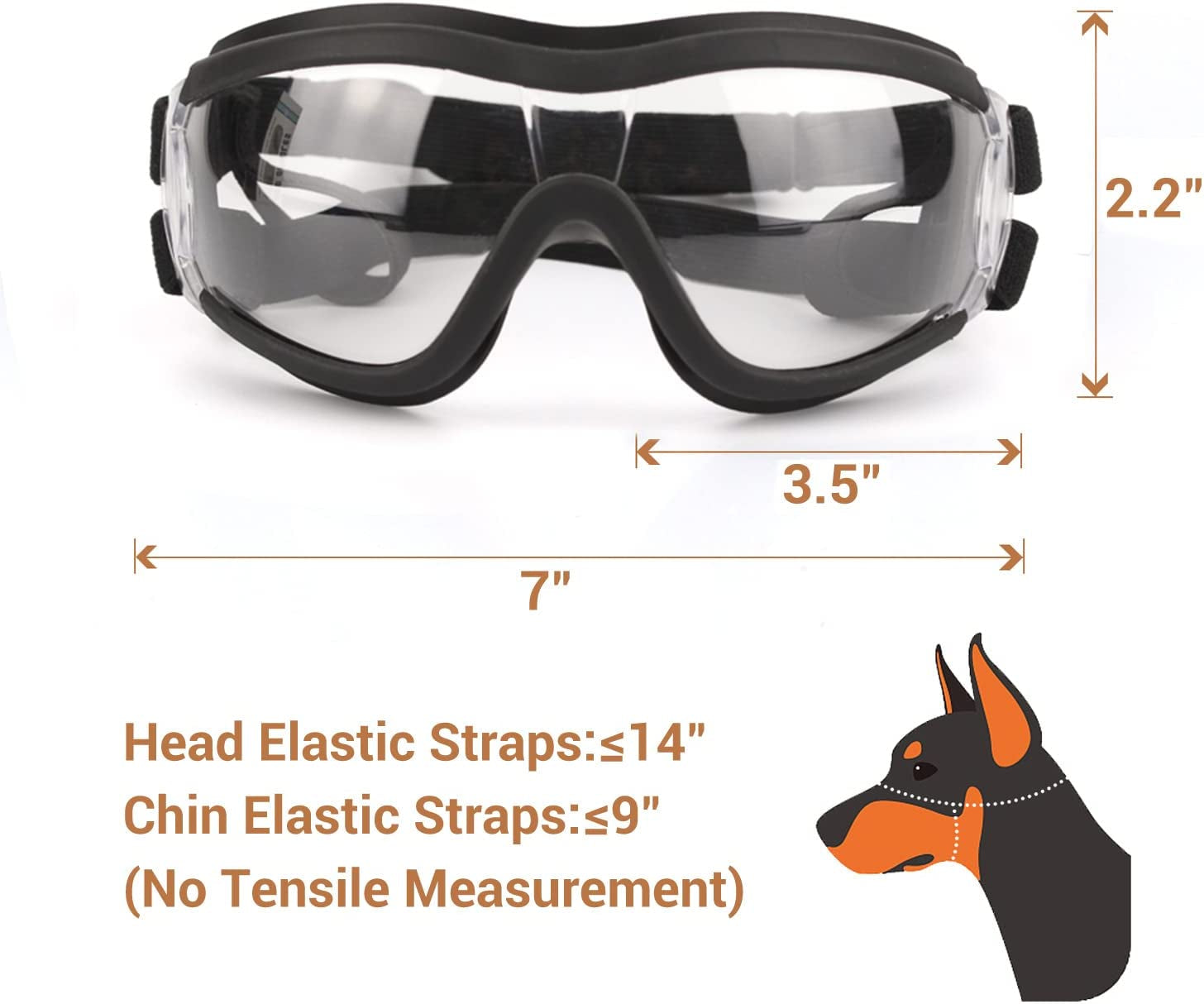 PETLESO Dog Goggles - Large Dog Eye Protection Goggles Windproof Sunglasses for Medium Large Dog, Clear Animals & Pet Supplies > Pet Supplies > Dog Supplies > Dog Apparel PETLESO   