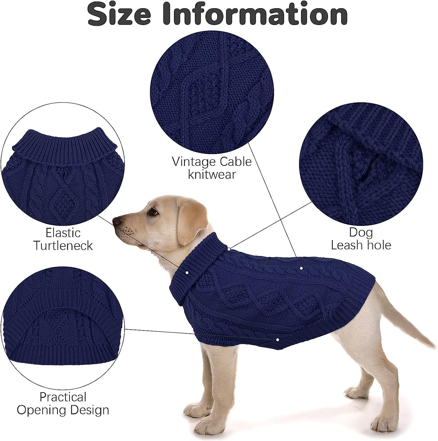 Pedgot 2 Pieces Dog Sweater Turtleneck Knitted Dog Sweater Dog Jumper Coat Warm Pet Winter Clothes Classic Cable Knit Sweater for Dogs Cats in Cold Season (Red, Blue, M) Animals & Pet Supplies > Pet Supplies > Dog Supplies > Dog Apparel Pedgot   