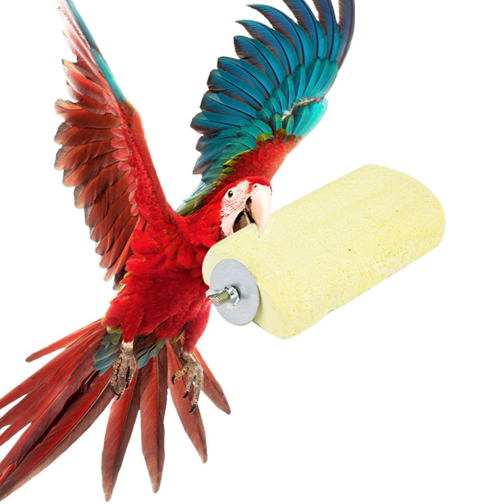 Tebru Bird Beak Claws Grinding Stone Bird Toy Hamster Canary Chew Cage Toys