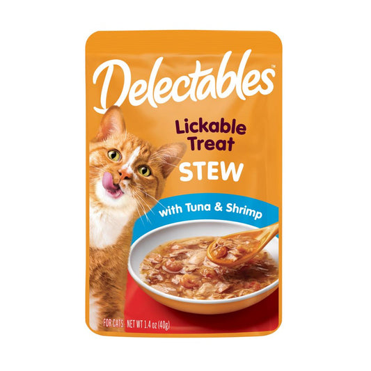 Hartz Delectables Stew Lickable Wet Cat Treats - Tuna & Shrimp, 1.4Oz, One Pouch Animals & Pet Supplies > Pet Supplies > Cat Supplies > Cat Treats Hartz Mountain Corp   