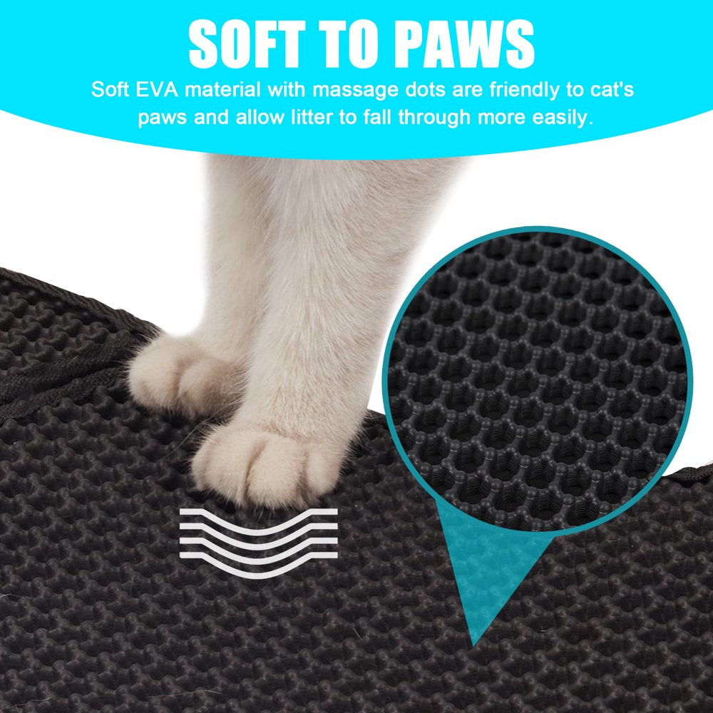 Mewmewcat Cat Litter Mat Double Layer Foldable Mat Litter Box Rug Animals & Pet Supplies > Pet Supplies > Cat Supplies > Cat Litter Box Mats Mewmewcat   