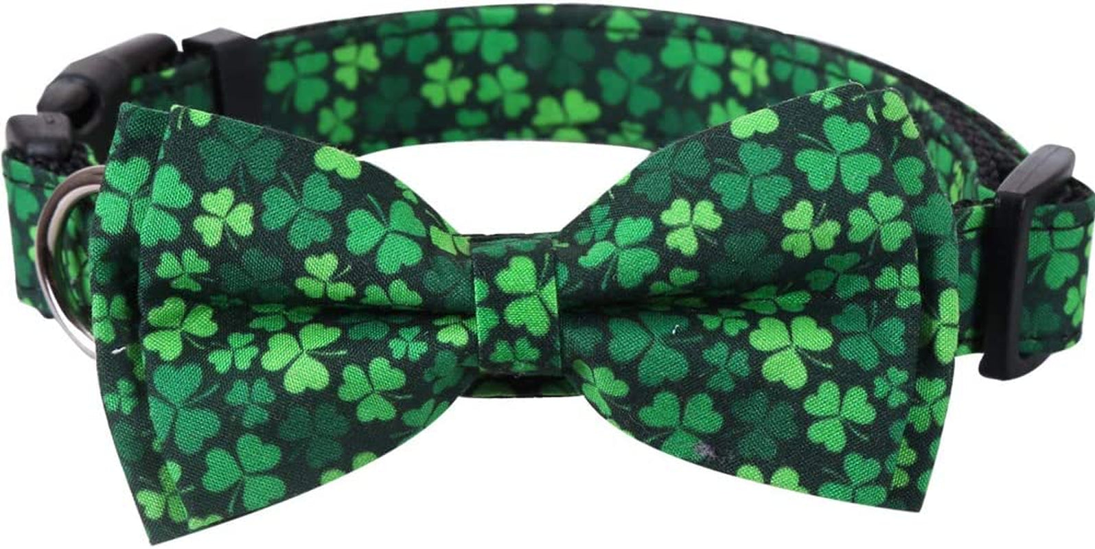 St.Patrick'S Day Dog Collar with Removable Cute Bow Tie Adjustable Pet Collars Medium Animals & Pet Supplies > Pet Supplies > Dog Supplies > Dog Apparel Lamphyface pattern 1 Large 