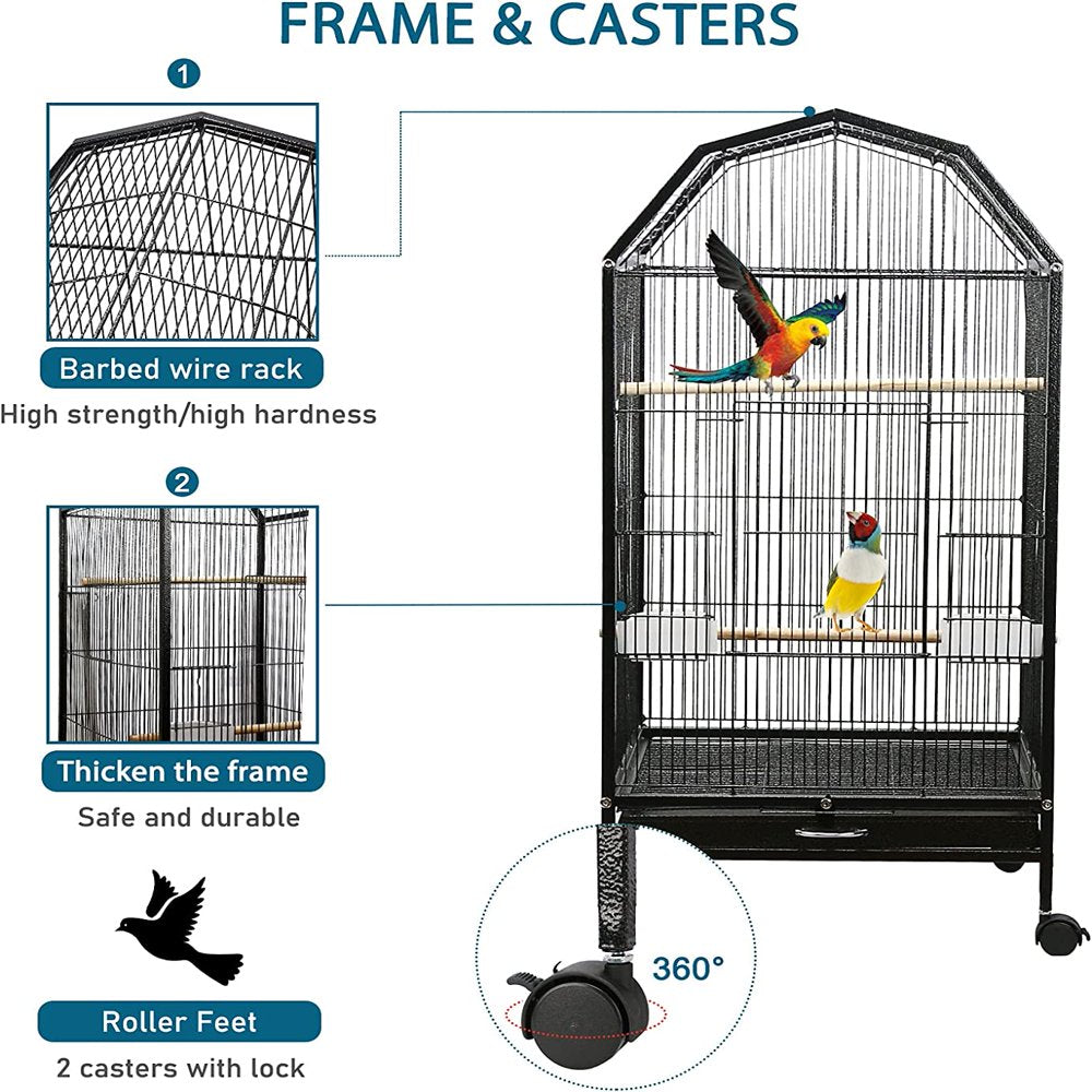 ENKERN Parakeet Bird Cage with Stand Metal Pet Bird Flight Cages Large Finch Bird Cage for Conure Canary Parekette Macaw Finch Cockatoo Budgie Cockatiels Parrot Pet Animals & Pet Supplies > Pet Supplies > Bird Supplies > Bird Cages & Stands ENKERN   