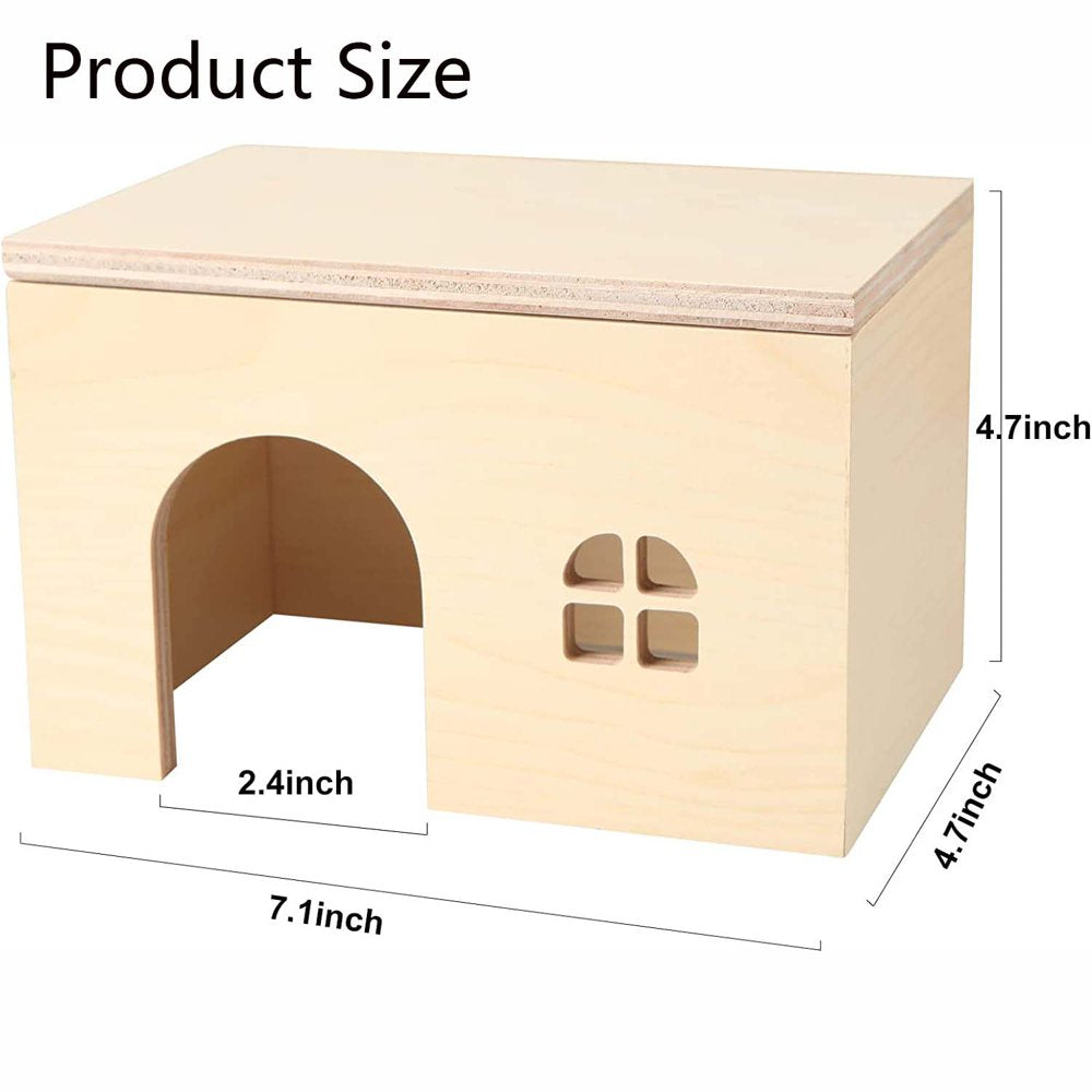 Detachable Hamster Hideout Wooden Hamster House with Platform Waterproof Hamster Cage Accessories Small Animal Houses & Habitats Decor for Dwarf Syrian Hamster,Gerbil,Mouse