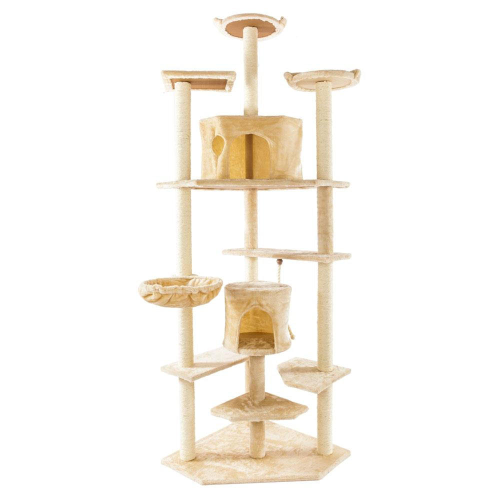 Ktaxon 80'' Height Cat Tree Play House Tower Condo Scratch Post Protect Your Furniture Beige