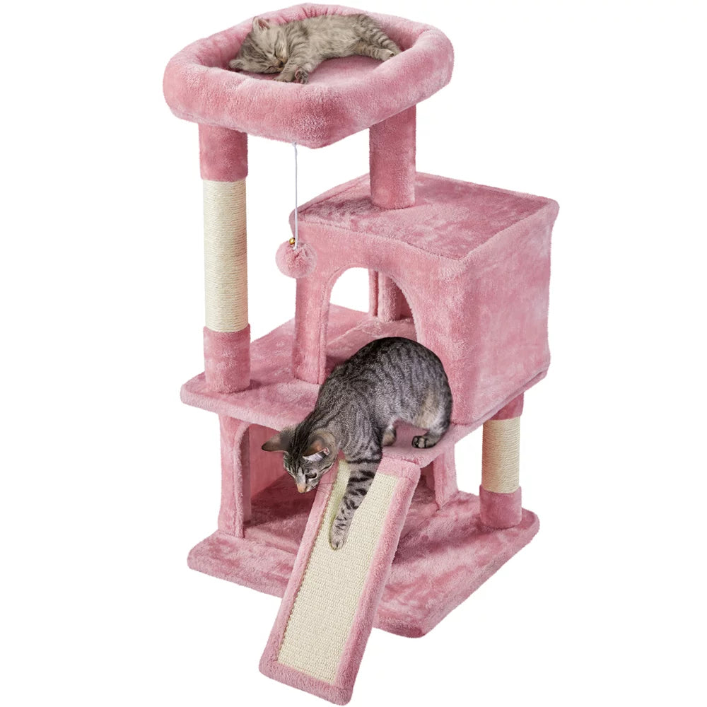 Smilemart 36" Cat Tree with Condo and Scratching Post Tower, Dark Gray Animals & Pet Supplies > Pet Supplies > Cat Supplies > Cat Furniture SmileMart Pink  