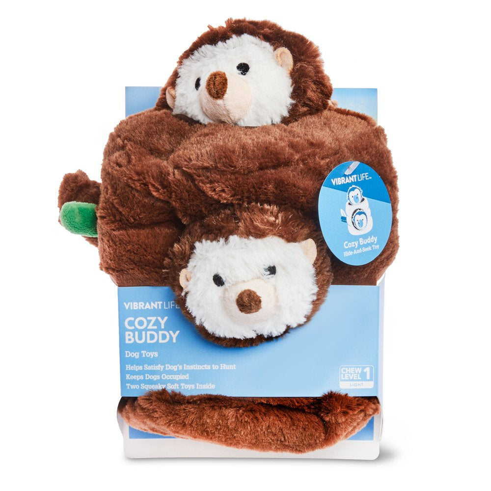 Vibrant Life Cozy Buddy Hide-And-Seek Plush Dog Toy, Hedgehogs