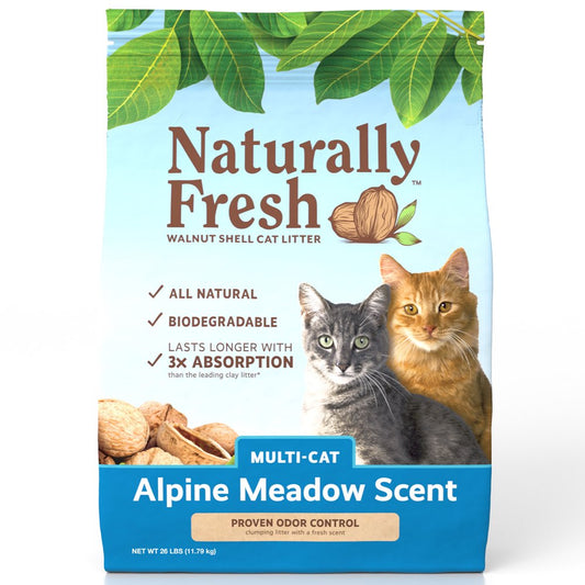 Naturally Fresh Walnut-Based Alpine Meadow® Scent Multi-Cat Quick-Clumping Cat Litter 26 Lb. Bag