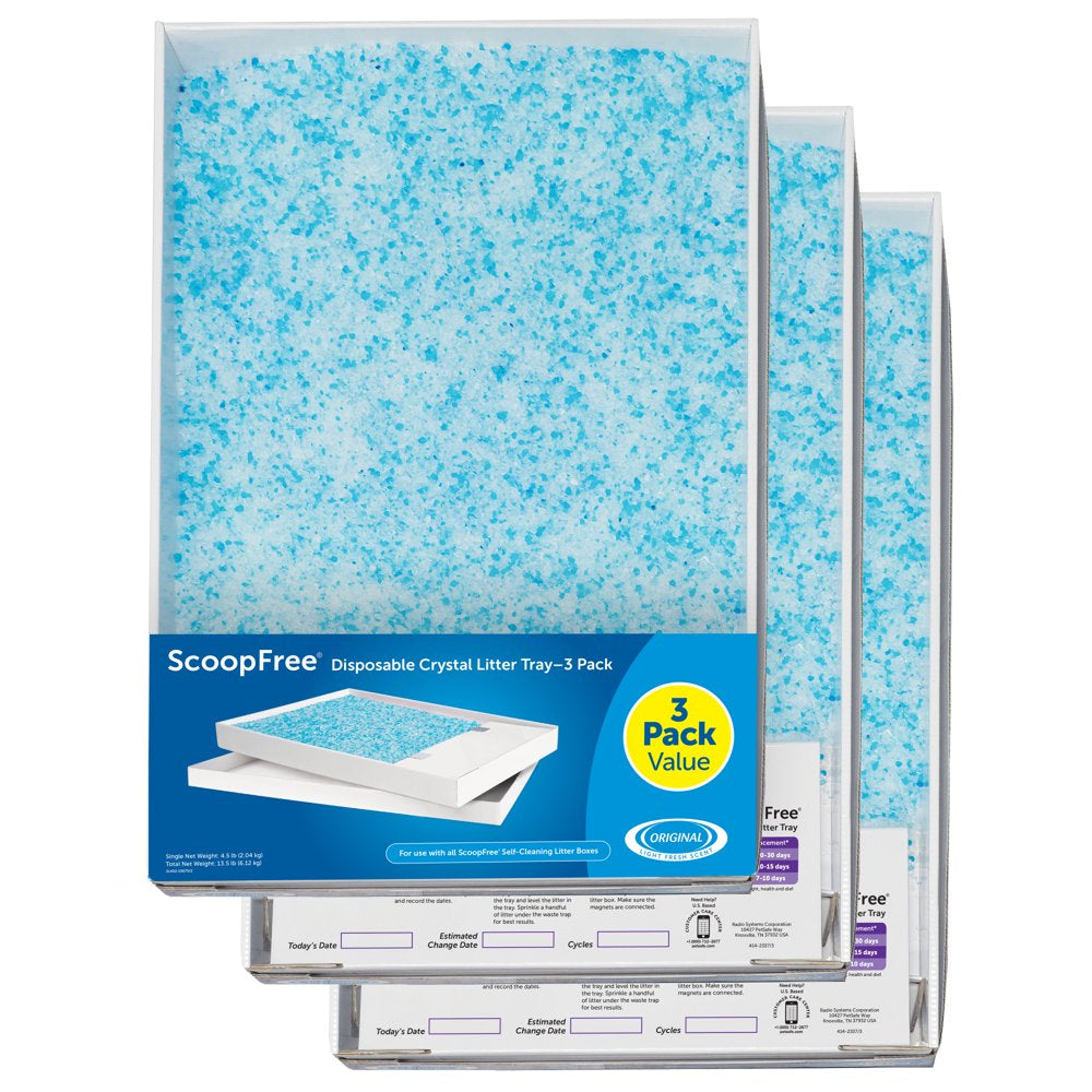 Petsafe Scoopfree Replacement Blue Crystal Litter Tray, 6-Pack Easy Cleanup with Disposable Tray Includes Leak Protection and Low Tracking Litter Animals & Pet Supplies > Pet Supplies > Cat Supplies > Cat Litter Radio Systems Corporation 3  