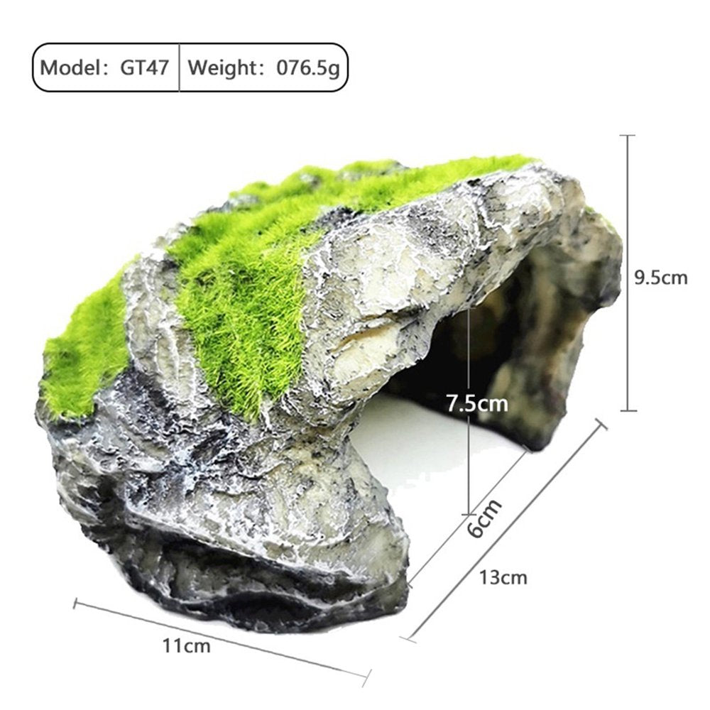 Reptile Hiding Cave Resin Material Natural Non- Hideout for Small Lizards Turtles Bearded Dragon Tortois Amphibians Fish Pet Supplies - G G Animals & Pet Supplies > Pet Supplies > Small Animal Supplies > Small Animal Habitat Accessories FITYLE   