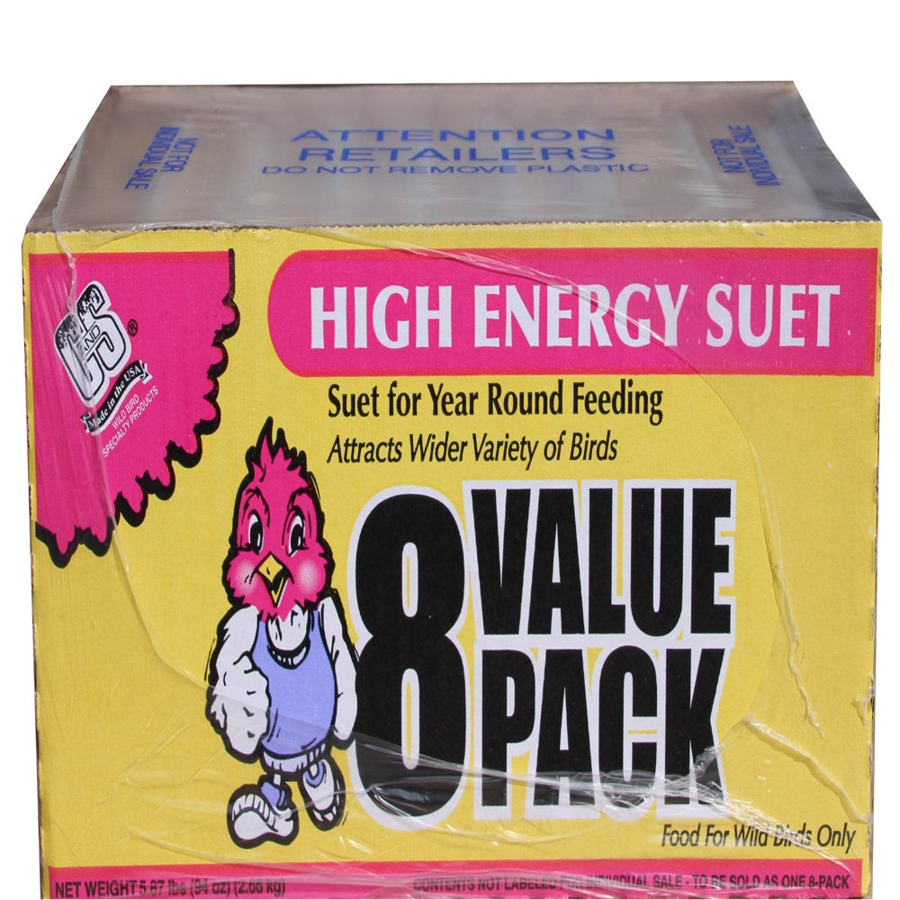 C&S Products High Energy Suet Value Pack, for Year round Feeding, 8 Suet Cakes, Wild Bird Animals & Pet Supplies > Pet Supplies > Bird Supplies > Bird Food Central Garden and Pet   