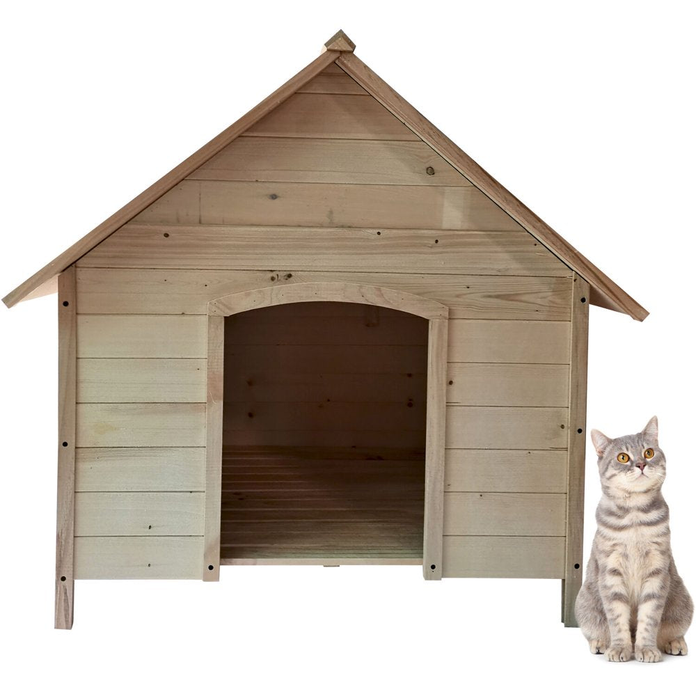 Critter Sitters 27'' Pet House with Porch | Weather-Resistant Home for Animals up to 44 Lbs | Waterproof | Ideal for Cats, Dogs & Rabbits | White Firwood| Dog House Animals & Pet Supplies > Pet Supplies > Dog Supplies > Dog Houses CritterSitters 41"  