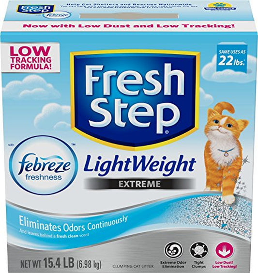 Fresh Step Lightweight Extreme with Febreze Freshness, Clumping Cat Litter, Scented, 15.4 Pounds Animals & Pet Supplies > Pet Supplies > Cat Supplies > Cat Litter FRESH STEP   