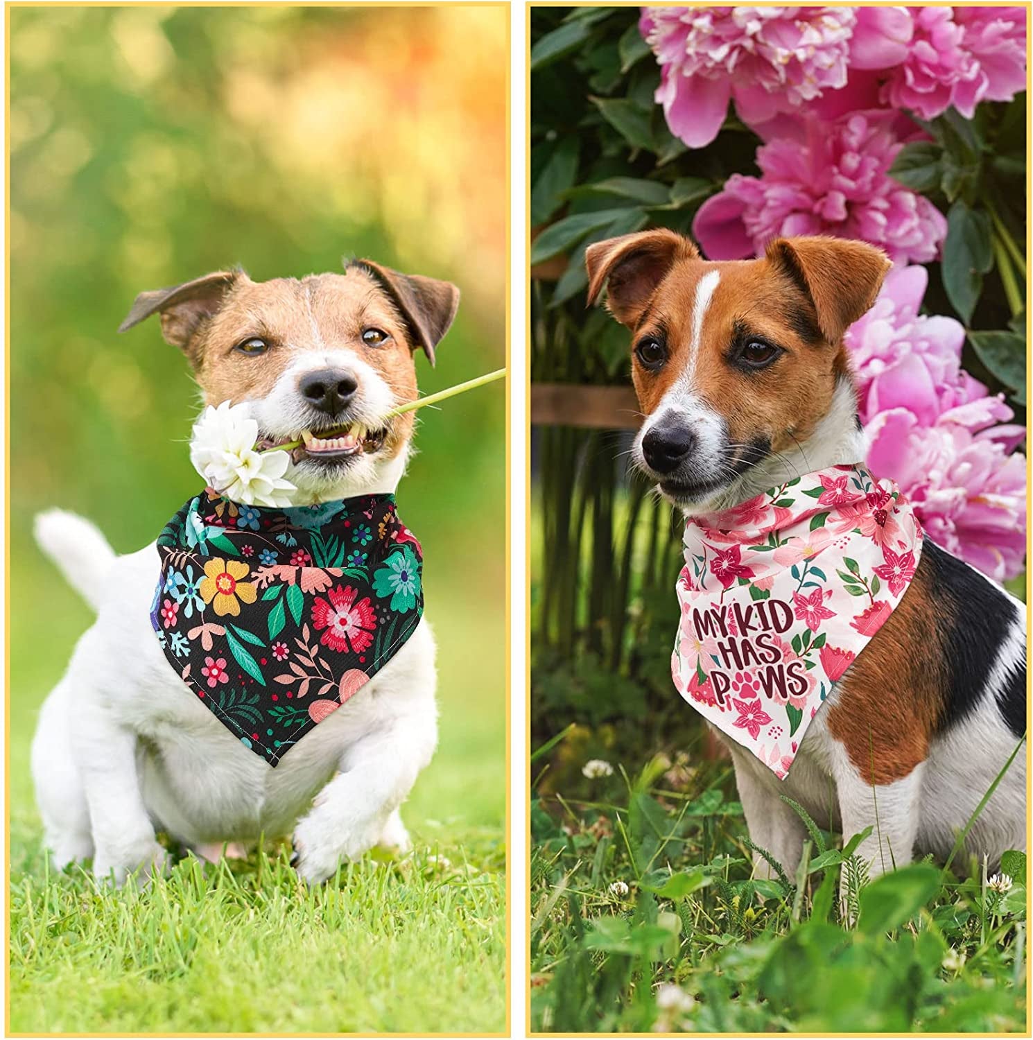 8 Pieces Floral Dog Bandana Girl Boy Spring Flower Pet Triangle Bib Scarf Daisy Rose Pet Bandana Washable Adjustable Dog Kerchief Suitable for Most Dogs and Cats Animals & Pet Supplies > Pet Supplies > Dog Supplies > Dog Apparel Weewooday   