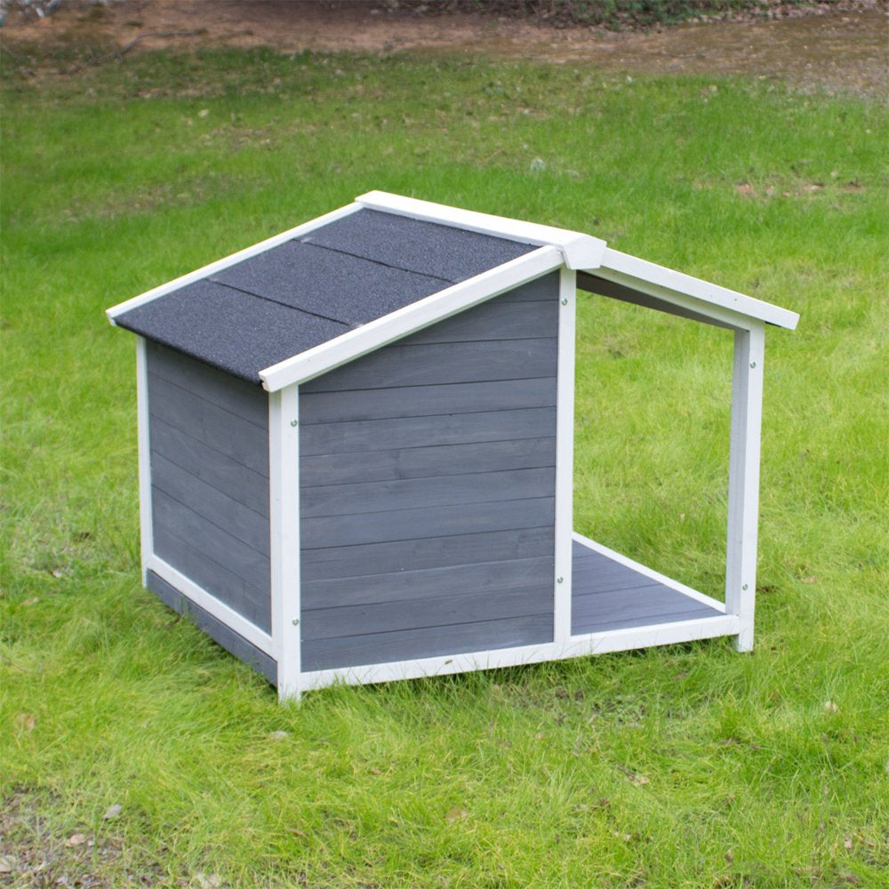 Hommoo Large Outdoor Wooden Dog House, Waterproof, Windproof and Warm Kennel with Porch