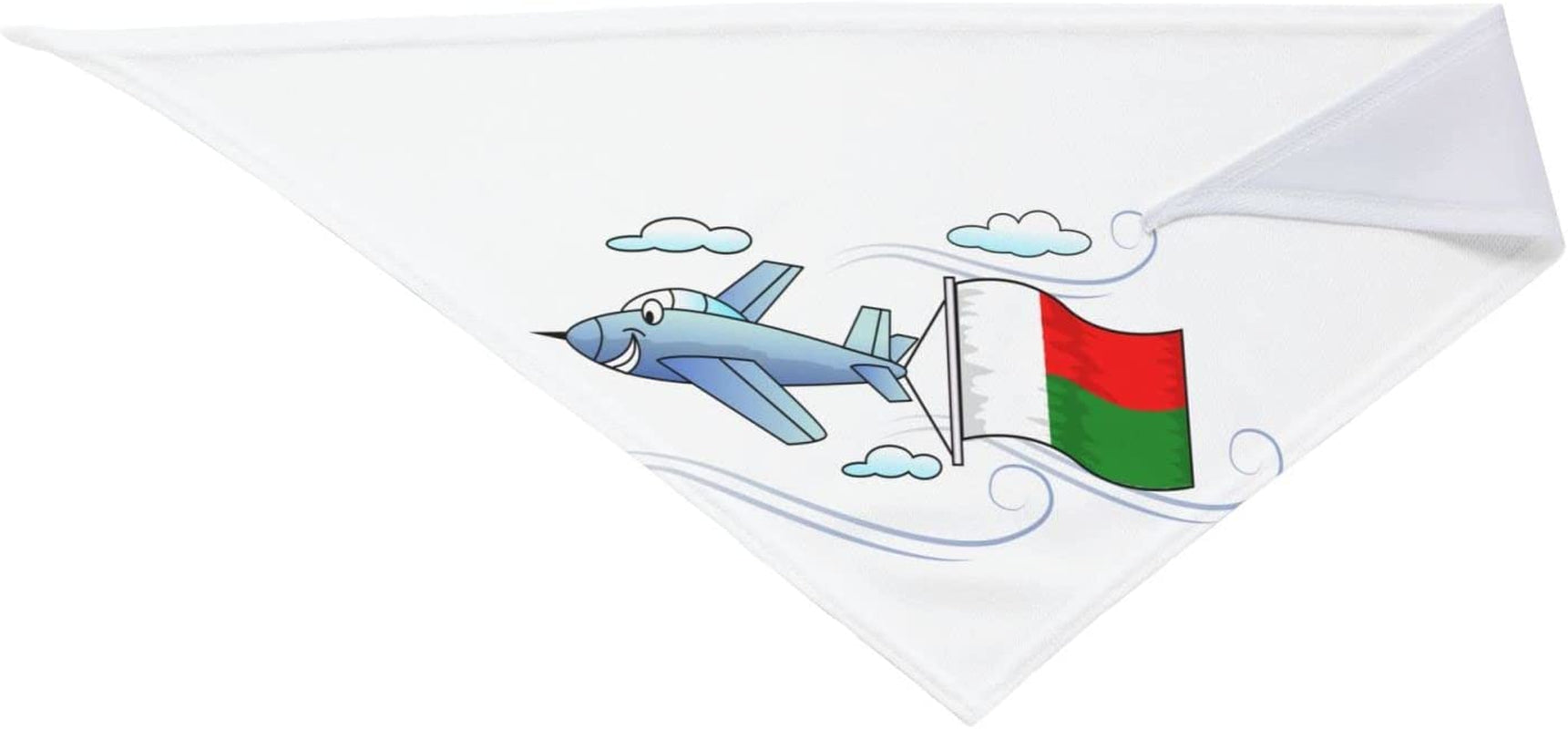 Airplane with Flag Madagascar Pet Dog and Cat Decorative Triangle Scarf,Dog Bandana,Breathable and Stain Resistant. Animals & Pet Supplies > Pet Supplies > Dog Supplies > Dog Apparel ZALTAS   