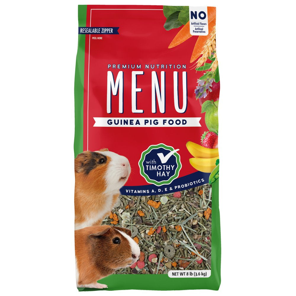 Menu Premium Guinea Pig Food - Timothy Hay Pellets Blend - Vitamin and Mineral Fortified, 8 Lbs. Animals & Pet Supplies > Pet Supplies > Small Animal Supplies > Small Animal Food Vitakraft Sunseed Inc.   