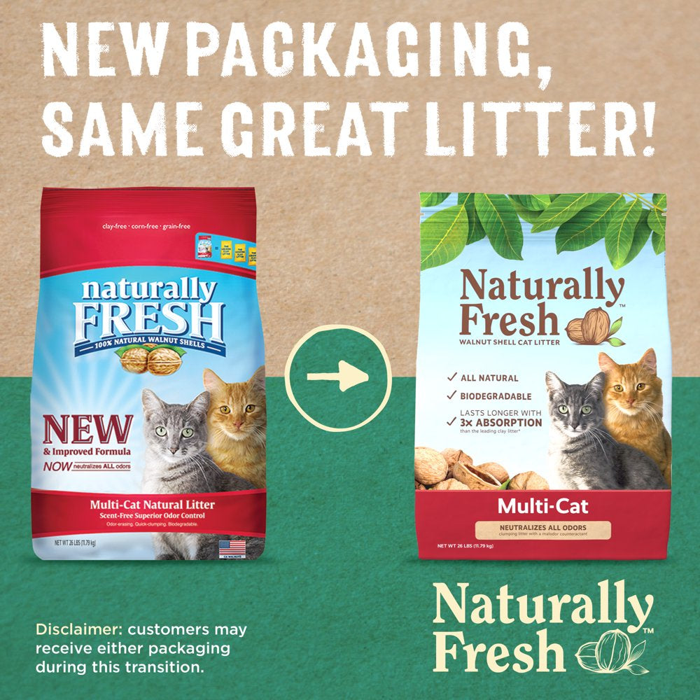 Naturally Fresh Walnut-Based Multi-Cat Quick-Clumping Cat Litter 26 Lb. Bag Animals & Pet Supplies > Pet Supplies > Cat Supplies > Cat Litter Eco-Shell, LP   