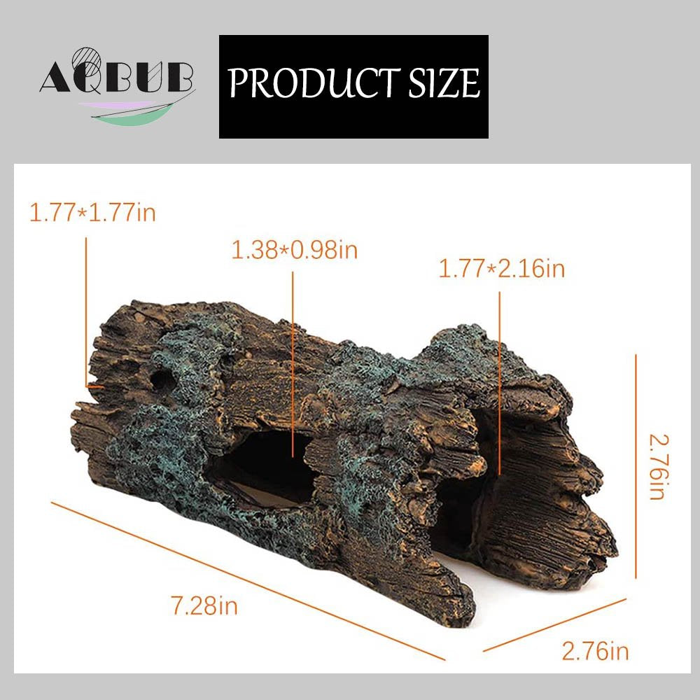 Reptile Log Hideout Reptile Hideout Resinous Wood Gecko Hideout and Burrow Bark Curved Lizard Habitat Decorative Aquarium Tank Accessories Spider Snake Frog Tortoise Amphibian Animals & Pet Supplies > Pet Supplies > Small Animal Supplies > Small Animal Habitat Accessories KOL PET   