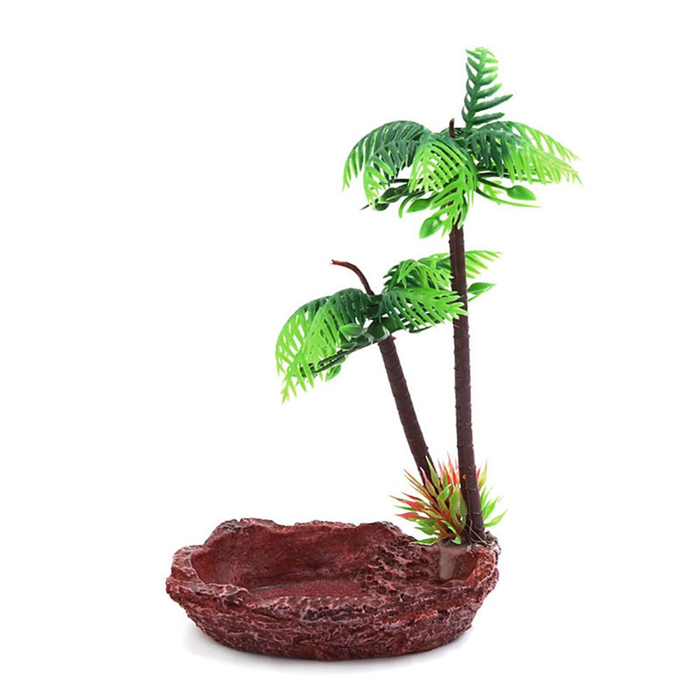 SPRING PARK Feeder Dish for Turtles, Resin Tree Reptiles and Amphibians Terrarium Landscape Decor Animals & Pet Supplies > Pet Supplies > Reptile & Amphibian Supplies > Reptile & Amphibian Food SPRING PARK   