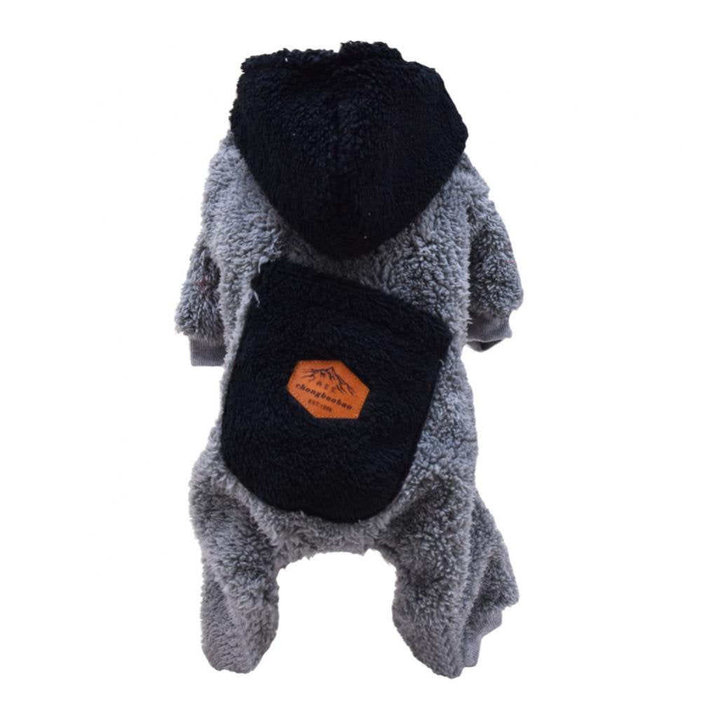 Dog Plush Sweater Hoodies for Winter Thicken Puppy Coat Imitation Fur Warm Dog Apparel Dog Clothes with Pocket for Tiny Small Medium Dogs Animals & Pet Supplies > Pet Supplies > Dog Supplies > Dog Apparel 777447070 XL Gray 