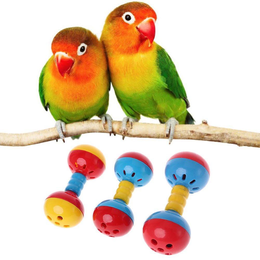 Parrot Rattle Bells Toys Birds Chewing Cage Parakeet Bite Play Accessories