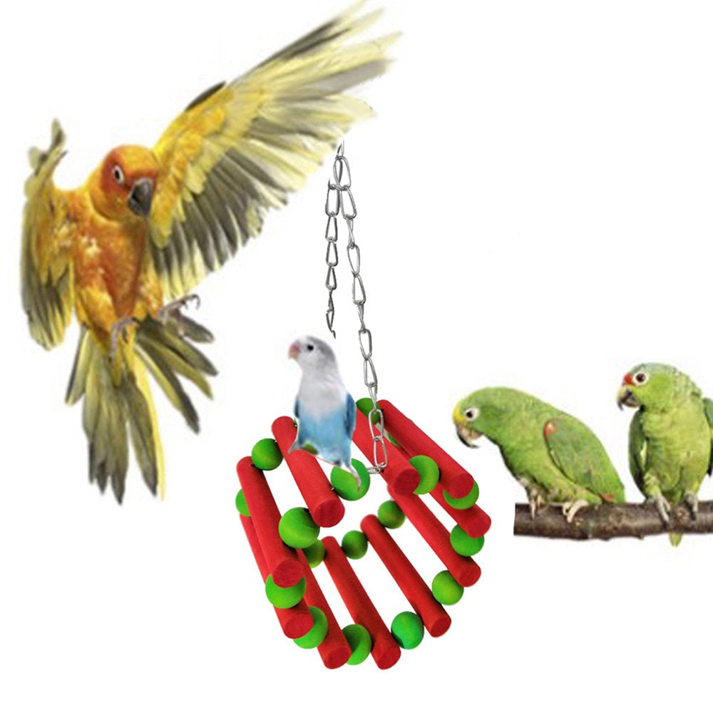 Visland 1/5Pcs Bird Toy, Hanging Swing Funny Parrot Rattan Ball Chew Toy for Small Parakeets, Cockatiels, Conures, Finches, Budgie, Macaws, Parrots, Love Birds Animals & Pet Supplies > Pet Supplies > Bird Supplies > Bird Toys Visland   