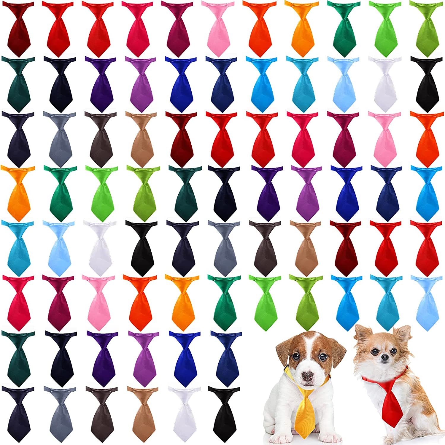 78 Pieces Dog Ties Cat Puppy Collar Dog Neckties Bow Ties Adjustable Pet Ties Collar Grooming Accessories for Small Pet Birthday Photography Holiday Festival Party Gift Favor, 26 Solid Colors Animals & Pet Supplies > Pet Supplies > Dog Supplies > Dog Apparel Reginary   