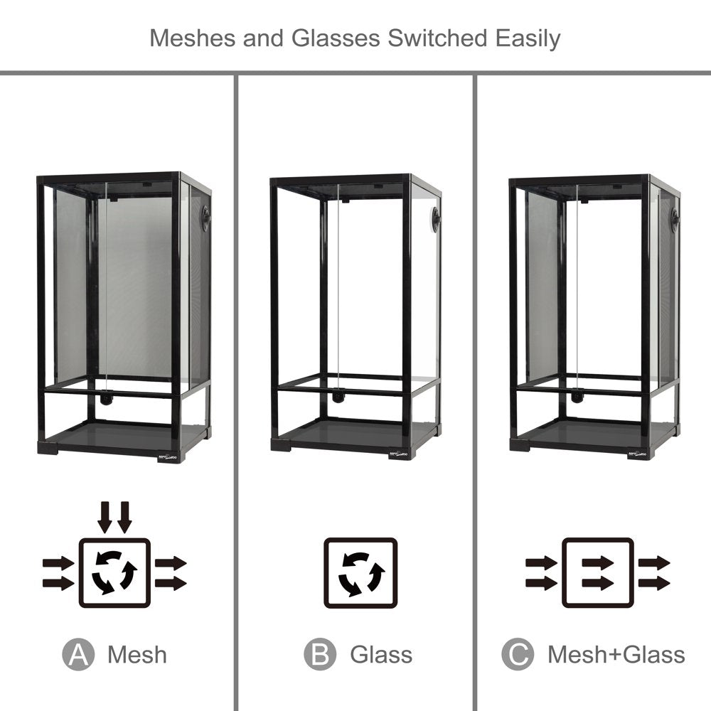 REPTI-ZOO Knock-Down Glass Vertical Terrarium, Front Double Opening Door Tank, Air Screen Cage, 16×16×30-Inches Animals & Pet Supplies > Pet Supplies > Reptile & Amphibian Supplies > Reptile & Amphibian Substrates ETAN PET SUPPLIES INC   