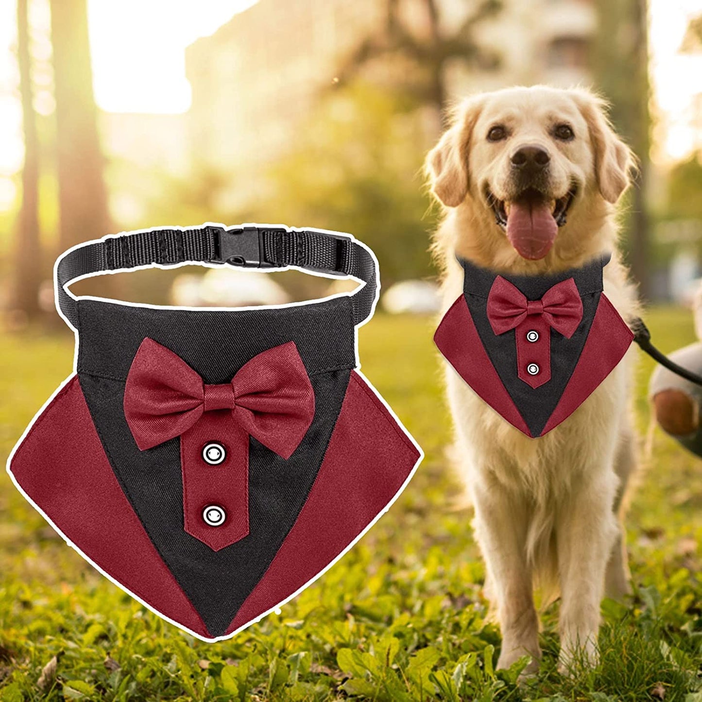 Dog Bandanas Suitable for Dog Bandana Boy & Girl Adjustable Dog Neck Tie Collar Dog Collar with Black Necktie Wedding Formal Dog Collars for Small Adorable Puppy Wedding & Valentine’S Day (Red, S) Animals & Pet Supplies > Pet Supplies > Dog Supplies > Dog Apparel Generic   