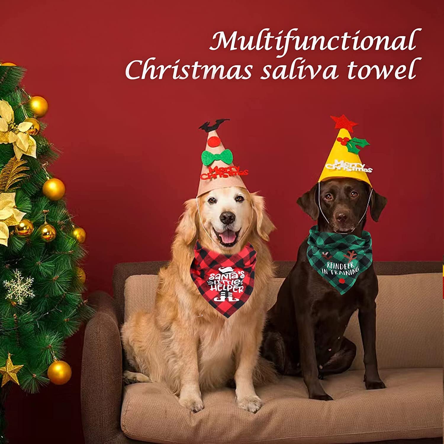 COLUANS Dog Bandanas Christmas Bandanas Dog Christmas Stocking Bandanas Classic Triangle Xmas Thanksgivng Pet Scarf Bibs Kerchief Holiday Birthday Decoration for Small to Large Puppy Dogs Cats Animals & Pet Supplies > Pet Supplies > Dog Supplies > Dog Apparel COLUANS   