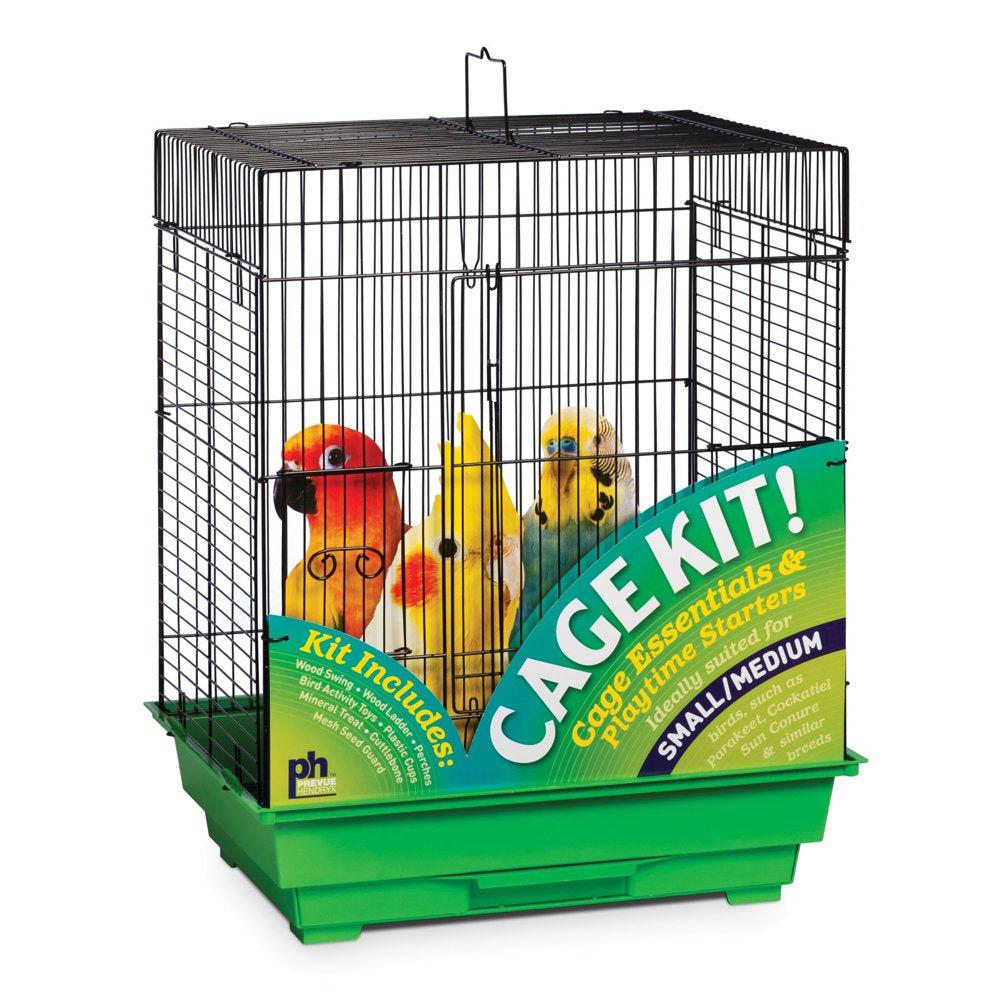 Prevue Pet Products Square Roof White Bird Cage Starter Kit 91320