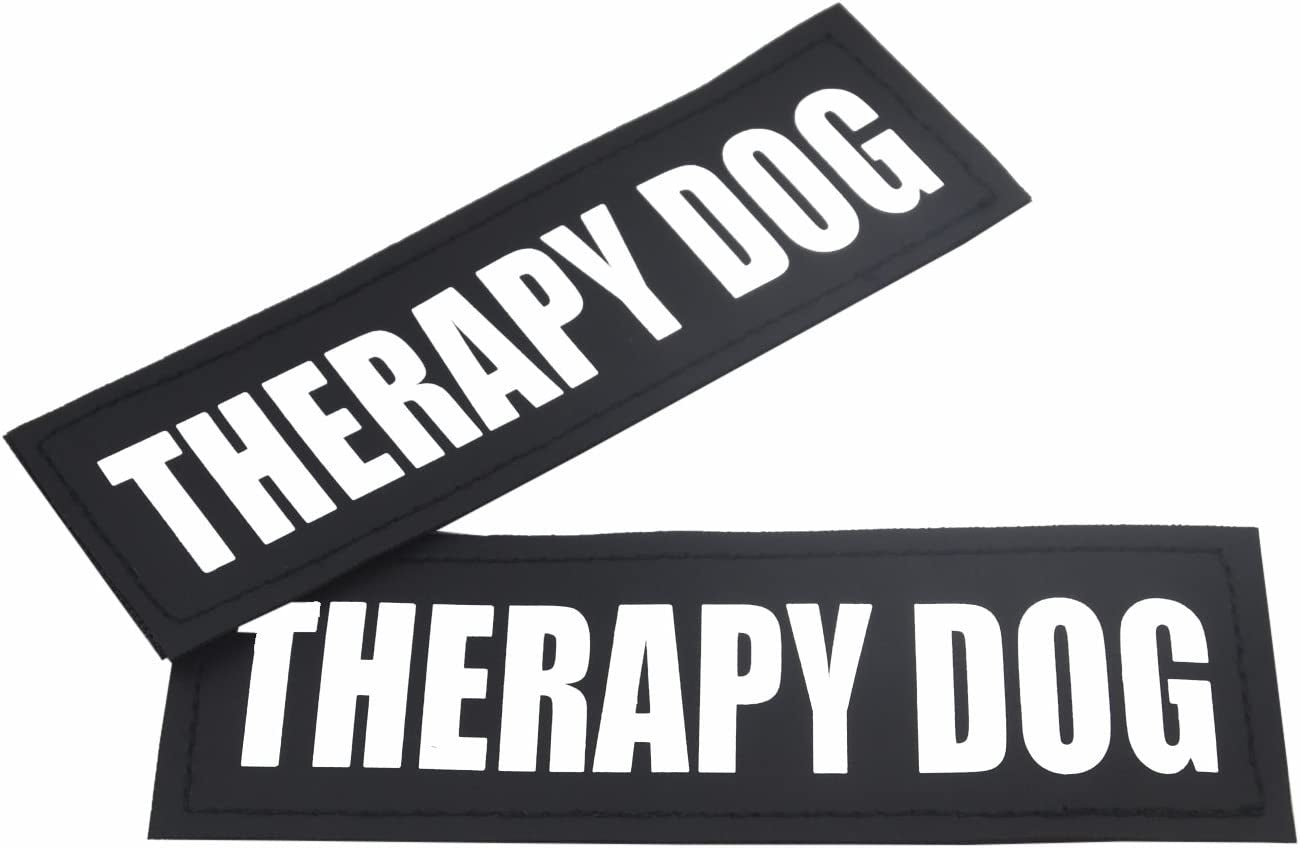 2 Pack Reflective Service Dog Patches with Hook Back for Pet Collar Vest Harness - 3 Sizes Animals & Pet Supplies > Pet Supplies > Dog Supplies > Dog Apparel PetBazaar Therapy?Dog S 