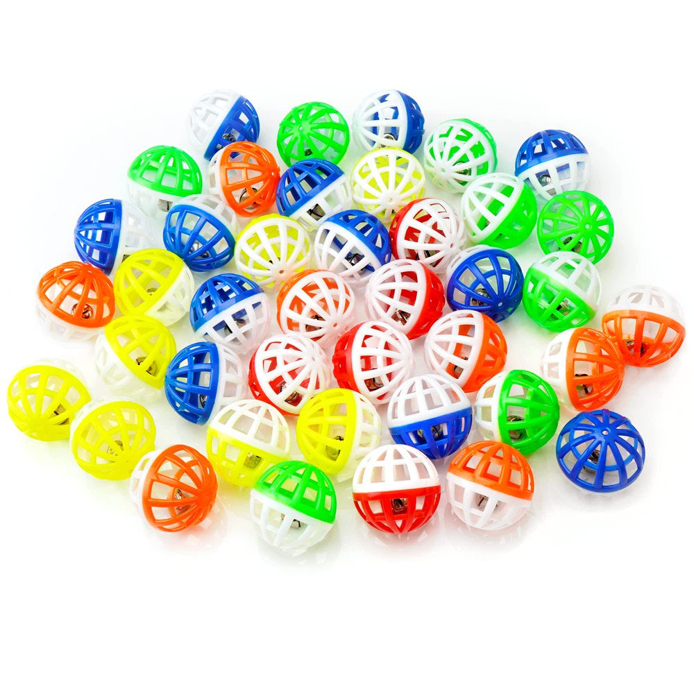 CHIWAVA 45PCS 1.6'' Cat Toy Ball with Bell Plastic Lattice Jingle Balls Kitten Chase Pounce Rattle Toy Assorted Color Animals & Pet Supplies > Pet Supplies > Cat Supplies > Cat Toys Wonpet Co., Ltd   