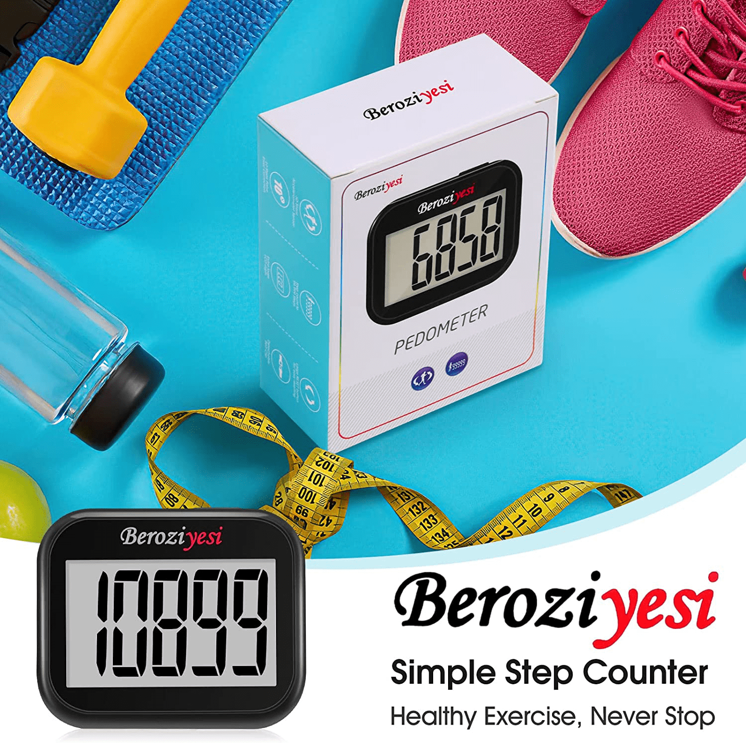 3D Pedometer for Walking, Simple Step Counter for Walking with Removable Clip and Lanyard, Accurate Pedometers for Steps, Step Tracker with Large Display for Men Women and Kids Animals & Pet Supplies > Pet Supplies > Dog Supplies > Dog Treadmills Beroziyesi   