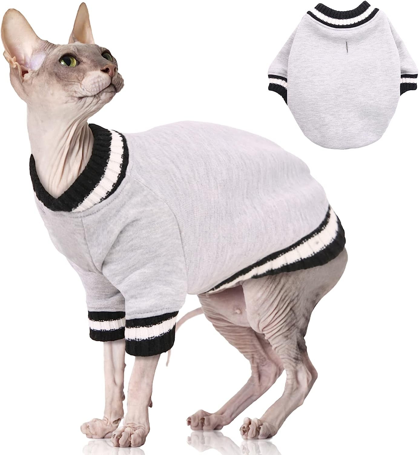 FUAMEY Dog Pullover Sweater, Dog Winter Coat Cold Weather Outfit Dog Clothes Warm Dog Jacket Small Medium Large Dog Winter Vest Easy on Puppy Boy Girl Sweater Animals & Pet Supplies > Pet Supplies > Dog Supplies > Dog Apparel FUAMEY grey X-Small(chest:15.3in) 