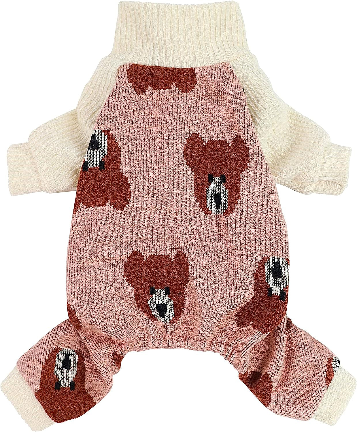 Fitwarm Argyle Dog Pajamas Thermal Knitted Pet Clothes Puppy Sweater Doggie Turtleneck PJS Lightweight Coat Doggy Outfits Cat Jumpsuits Black Medium Animals & Pet Supplies > Pet Supplies > Dog Supplies > Dog Apparel Fitwarm Pink XL 