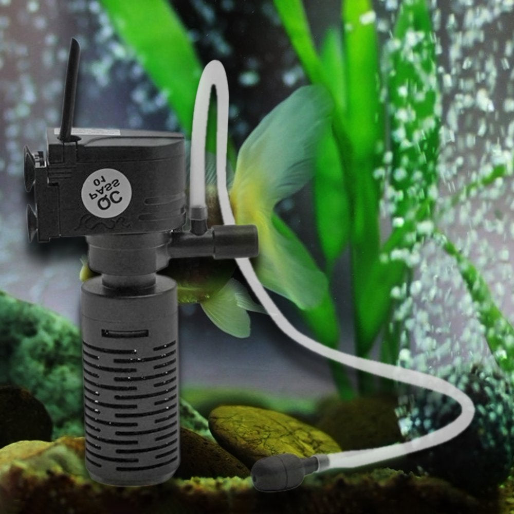 Happybear 3W 3 in 1 Mini Fish Tank Filter Aquarium Oxygen Submersible Water Purifier Animals & Pet Supplies > Pet Supplies > Fish Supplies > Aquarium Filters Happybear   