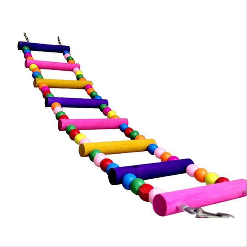 GYMNASTIKA Bird Pet Toy Ladder,Multicolor Ladder Bridge Budgie Parrot Climbing Bite Toy Parakeet Swing Bird Toy Animals & Pet Supplies > Pet Supplies > Bird Supplies > Bird Toys Bluelans   