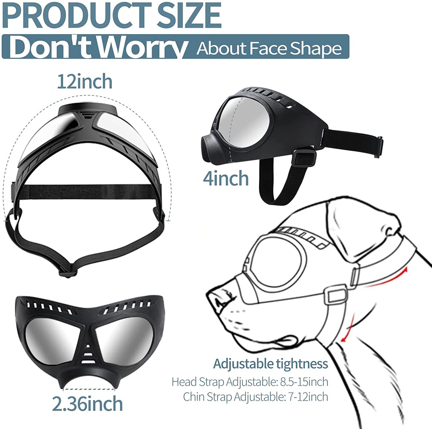 NVTED Dog Goggles Big Area Dog Sunglasses, Large Breed Windproof Snowproof Eye Protection Dog Glasses for Outdoor Driving Cycling (Large) Animals & Pet Supplies > Pet Supplies > Dog Supplies > Dog Apparel NVTED   