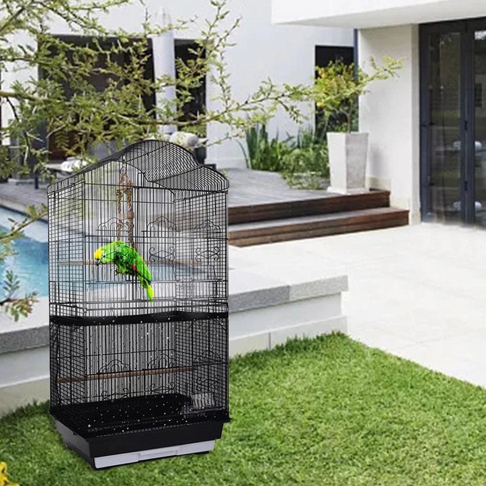 Niyofa Birdcage Cover Adjustable Bird Cage Seed Catcher Nylon Parrot Cage Skirt Washable and Reusable Mesh Pet Bird Cage Skirt Guard Cage Accessories for Square round Cage Animals & Pet Supplies > Pet Supplies > Bird Supplies > Bird Cage Accessories Niyofa   