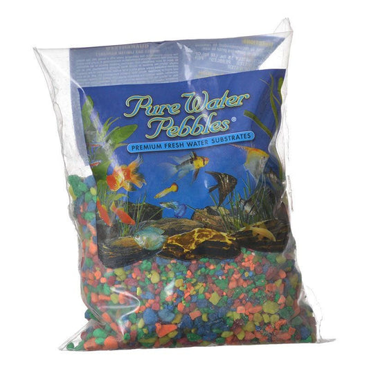 Pure Water Pebbles Aquarium Gravel - Neon Rainbow 2 Lbs (3.1-6.3 Mm Grain) Pack of 3 Animals & Pet Supplies > Pet Supplies > Fish Supplies > Aquarium Gravel & Substrates Pure Water Pebbles   
