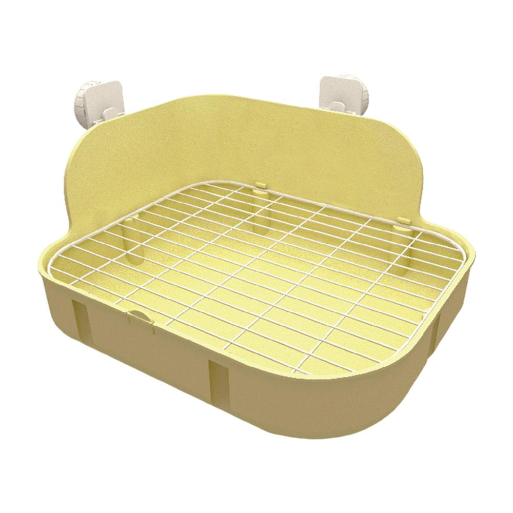 Rabbit Litter Tray Bedding Box Pet Toilet Cage Box Potty Trainer Corner Tray for Hamster Bunny Chinchilla Guinea Ferret Small Animals , Yellow New Yellow Animals & Pet Supplies > Pet Supplies > Small Animal Supplies > Small Animal Bedding perfeclan   