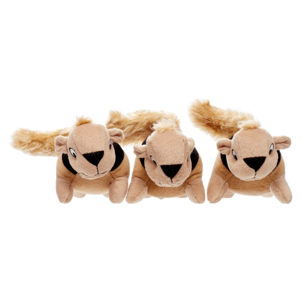 Outward Hound Squeakin' Squirrels Plush Replacement Dog Toys - 3 Pack