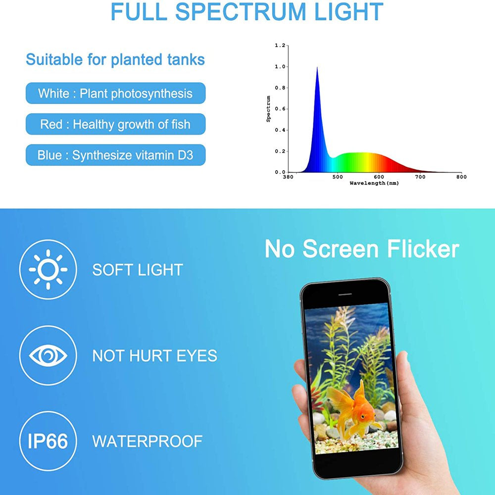 Iseebiz 48 LED Aquarium Light for 18-25Inch Freshwater Saltwater Full Spectrum Fish Tank Lights with Timer Controller Animals & Pet Supplies > Pet Supplies > Fish Supplies > Aquarium Lighting JY-SZ-IPL-50-US   